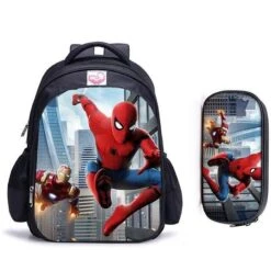 Cartable Spiderman Iron Man (Avec Trousse)