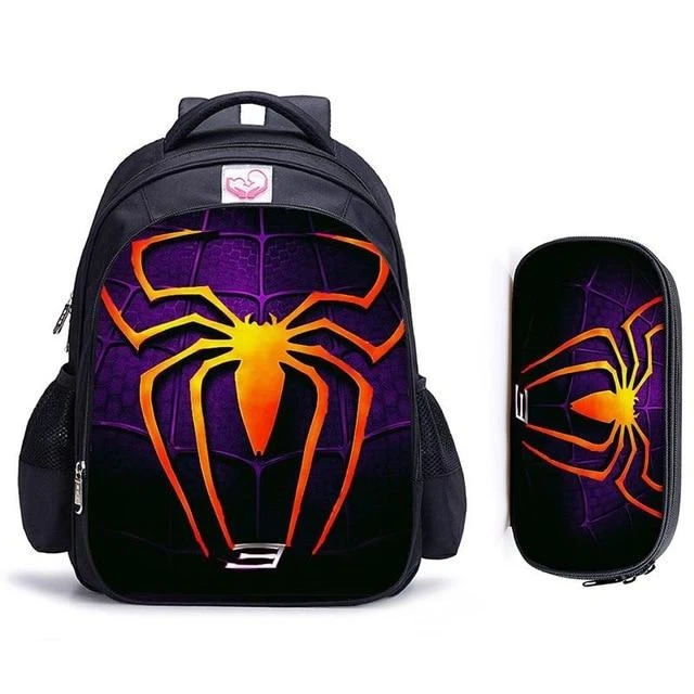 Cartable Spiderman Violet (Avec Trousse)