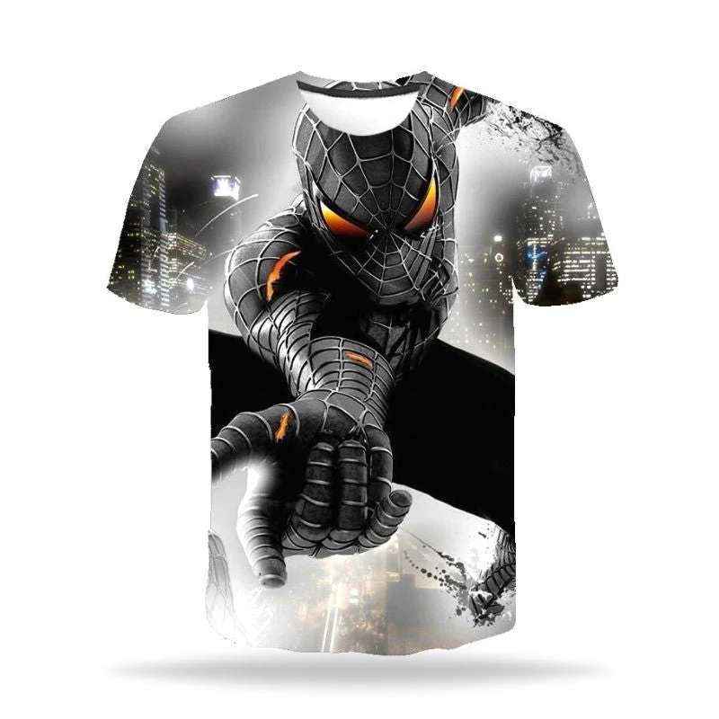 T Shirt Spiderman Noir Et Blanc